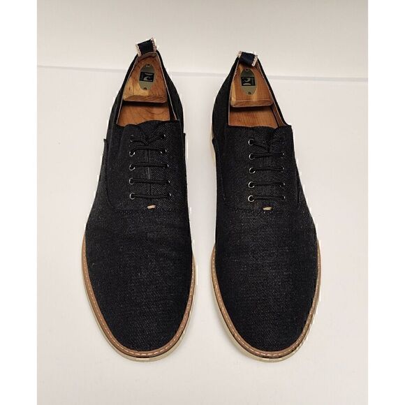 Steve Madden Mens Nevelle Derby Oxford Textured Lace-up Shoes Black Size 13 - Picture 3 of 12